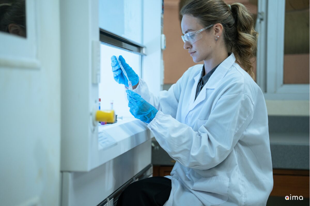 Researcher working with samples in the laboratory